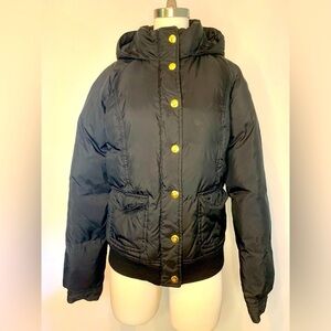 Juicy Couture Black Hooded Down Puffer Coat/Jacket size Medium